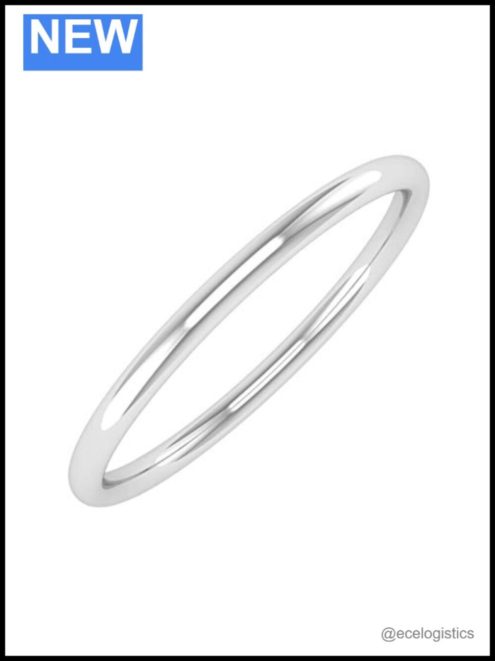 14K White Gold 1.5mm Plain Wedding Band